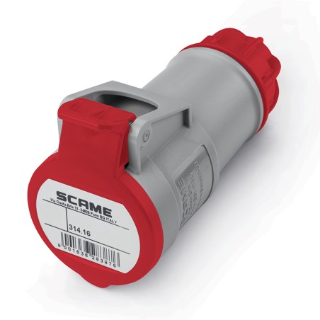 Toma de Acople Xenia 3P+T 16A 380/415Vca 6H IP44 Rj 314.1646 Scame