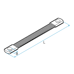 Conector c/Malla Flexible de Cu, 6mm², 150mm  FL-1 LCT