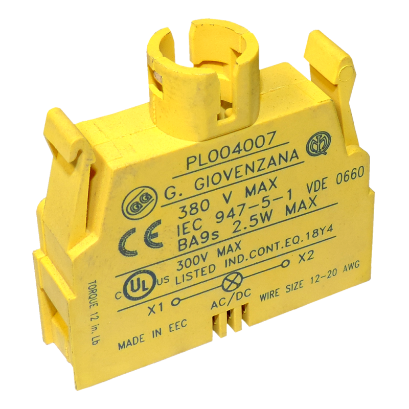 Modulo Portalampara Ba9S p/Botonera PL004007 Giovenzana Modulo Portalampara Ba9S p/Botonera PL004007 Giovenzana