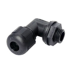 Prensacable a 90° de Nylon C/Tca, 1/2" Bsc (R.E.) Negro 2PE19TN Pampaco