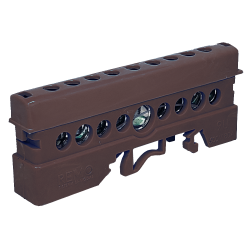 Repartidor Unipolar Din, 9 Cont. Marron 4R9mm Pampaco