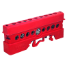 Repartidor Unipolar Din, 9 Cont. Rojo 4R9RR Pampaco