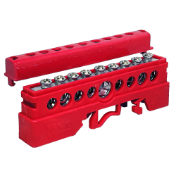 Repartidor Unipolar Din, 9 Cont. Rojo 4R9RR Pampaco