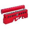Repartidor Unipolar Din, 9 Cont. Rojo 4R9RR Pampaco