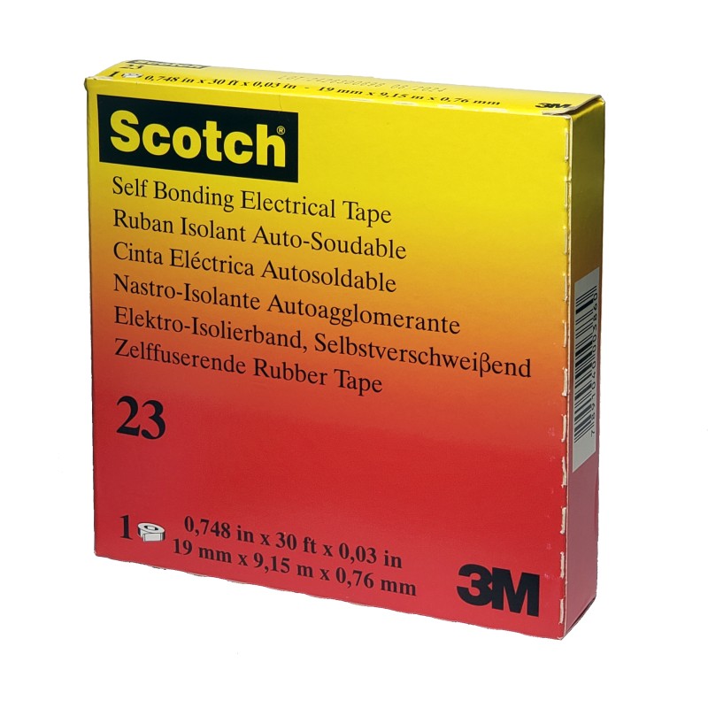 Cinta Autosoldable Scotch 23 Alta Tension, 19mm x 9,15 Mts 3M Cinta Autosoldable Scotch 23 Alta Tension, 19mm x 9,15 Mts 3M