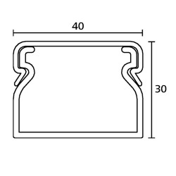 Tira Cablecanal Minicanal 40X30mm, Blanco HT 4030 x2Mt Hellermann Tyton