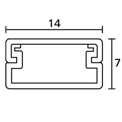Tira Cablecanal Minicanal 14x7mm.C/Adhesivo Ht, Blanco HTA 147 x2Mt Hellermann Tyton