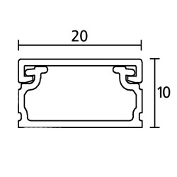 Tira Cablecanal Minicanal 20x10mm.C/Adhesivo Ht, Blanco HTA 2010 x2Mt Hellermann Tyton