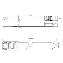 Precinto Recuperable Speedytie, 750mm, Amarillo  x5u RTT750HR Hellermann Tyton