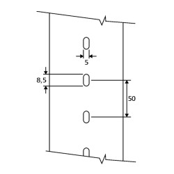 Tira Cablecanal Ranurado Heladuct, 50x50mm, Pvc Gris HD4P-50x50 x2Mt Hellermann Tyton