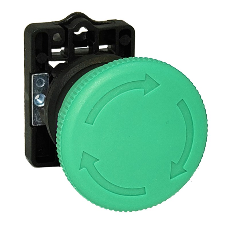 Pulsador Plast. Parada Emerg. D40 c/Ret., Ø22 Ip40, s/Cont, Verde SLPFN2R4 Steck Pulsador Plast. Parada Emerg. D40 c/Ret., Ø22 Ip40, s/Cont, Verde SLPFN2R4 Steck