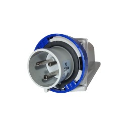 Ficha Fija de Sobreponer Optima 2P+T 32A 200/250Vca 6H IP67 Az 245.3293 Scame