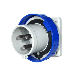Ficha Fija de Empotrar Optima 2P+T 32A 200/250Vca 6H IP67 Az 248.3293 Scame