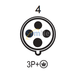 Ficha Fija de Sobreponer Optima 3P+T 32A 380/415V Vca 6H Ip67 Rj 245.3296 Scame