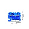Borne De Paso P/2 Conductores, 2,5 Mm². P/Din 35, Cage Clamp. Azul 2002-1204 Wago