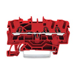 Borne De Paso P/3 Conductores, 2,5 Mm². P/Din 35, Cage Clamp. Rojo 2002-1303 Wago