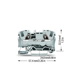 Borne De Paso P/2 Conductores, 6 Mm². P/Din 35, Cage Clamp. Gris 2006-1201 Wago
