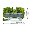 Borne de Paso p/2 Conductores, 10 mm². p/Din 35, Cage Clamp. Ver/Ama 2010-1207 Wago
