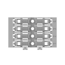 Soporte de Montaje, 4 Polos, p/221-2401, Gris 221-2524 Wago
