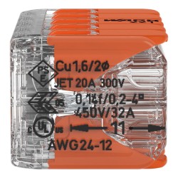 Conector de Empalme Compacto, 10 Cond. c/Palanca, 0,2.. 4mm² Transp. 221-420 Wago