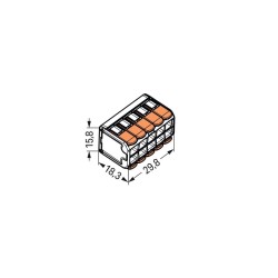 Conector de Empalme Compacto, 10 Cond. c/Palanca, 0,2.. 4mm² Transp. 221-420 Wago