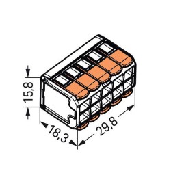 Conector de Empalme Compacto, 10 Cond. C/Palanca, 0,2.. 4mm² Transp. 221-420 Wago