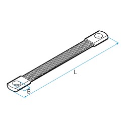 Conector c/Malla Flexible de Cu, 6mm², 250mm  FL-3 LCT