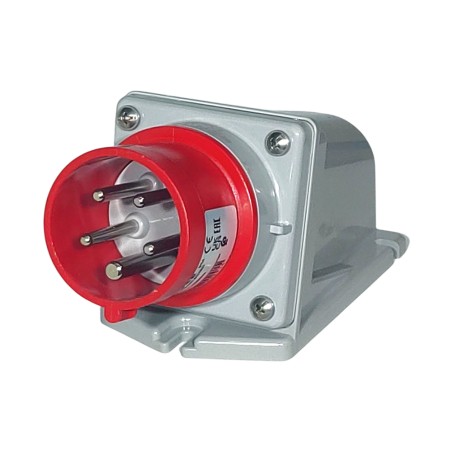 Ficha Fija de Sobreponer Optima 3P+N+T 16A 380/415V Vca 6H Ip44 Rj 240.1697 Scame