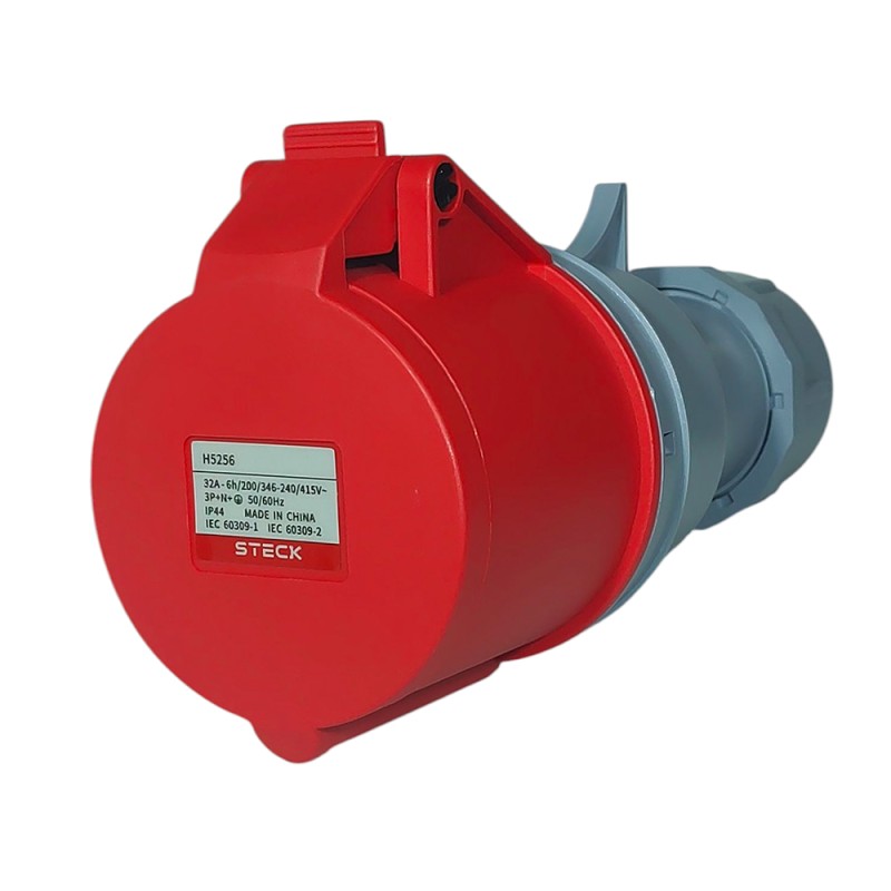 Toma de Acople Triton 3P+N+T 32A 380/415Vca 6H Ip44 Rj H-5256 Steck Toma de Acople Triton 3P+N+T 32A 380/415Vca 6H Ip44 Rj H-5256 Steck