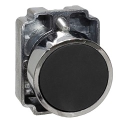 Pulsador Metalico Ø22 Rasante, Ip40, S/Cont, Negro SLMRN8 Steck