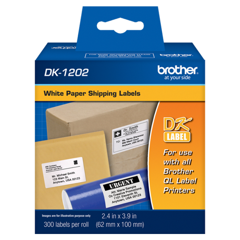 Rollo de etiquetas precortadas DK1202 62mm x 100mm Brother Rollo de etiquetas precortadas DK1202 62mm x 100mm Brother