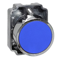 Pulsador Metalico Ø22 Rasante, Ip40, S/Cont, Azul SLMRN4 Steck