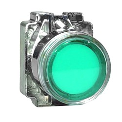 Pulsador Metalico Luminoso Ø22 Rasante, Ip40, S/Cont, Verde SLMRL2 Steck