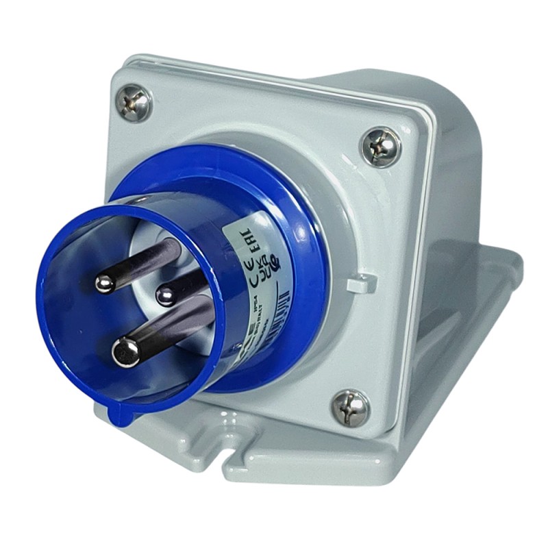 Ficha Fija de Sobreponer Optima 2P+T 32A 200/250Vca 6H Ip44 Az 240.3293 Scame Ficha Fija de Sobreponer Optima 2P+T 32A 200/250Vca 6H Ip44 Az 240.3293 Scame