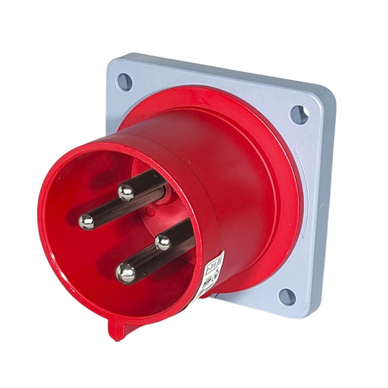 Ficha Fija de Empotrar Triton 3P+T 32A 380/415Vca 6H Ip44 Rj H-4236 Steck Ficha Fija de Empotrar Triton 3P+T 32A 380/415Vca 6H Ip44 Rj H-4236 Steck