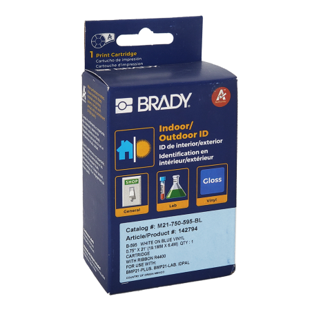 Cinta Vinilo, Bla/Azul, 19 mm X 6,40mts p/Bmp21 M21-750-59 Brady