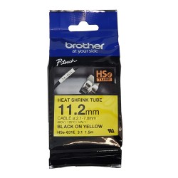 Tubo Termocontraible, Neg/Ama 11,2 mm X 1,5 Mts, 3:1, Ø7,0-2,1mm, 125°C, 600V, Vw-1  HSe631E Brother