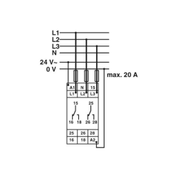 Rele de Control Trifasico, Sub/Sobre Tensión, Sec, Asimetría. EMD-Fl-3V-400 Phoenix Contact