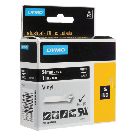 Cinta Vinilo, Blan/Neg, 24mm X 5,5M 1805432 Dymo