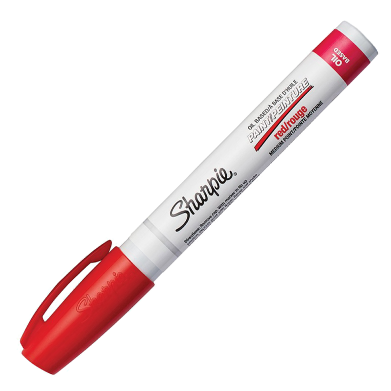 Marcador Base Aceite P/Toda Superficie, Trazo Medio, Color  Rojo 34902 Sharpie
