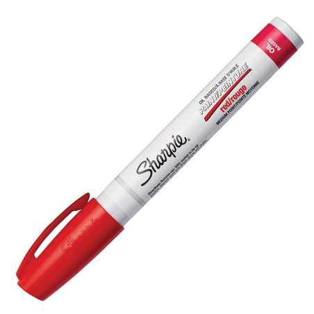 Marcador Base Aceite P/Toda Superficie, Trazo Medio, Color  Rojo 34902 Sharpie