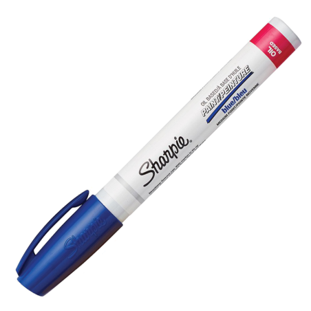 Marcador Base Aceite P/Toda Superficie, Trazo Medio, Color  Azul 34903 Sharpie