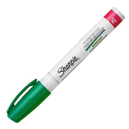 Marcador Base Aceite P/Toda Superficie, Trazo Medio, Color  Verde 34904 Sharpie