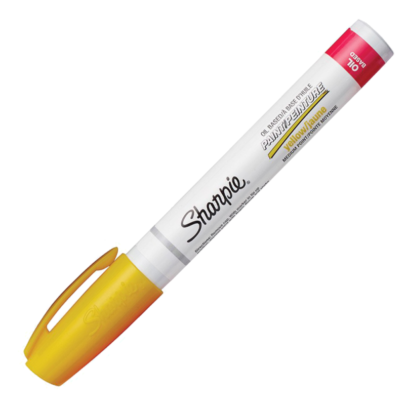 Marcador Base Aceite P/Toda Superficie, Trazo Medio, Color  Amarillo 34905 Sharpie