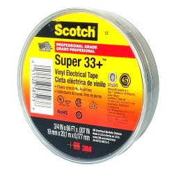 Cinta Aisladora Profesional Scotch Super 33+, 19mm x20Mt 45611 3M