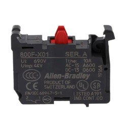 Bloque de Contacto NC Allen-Bradley 800F-X01 p/Serie 800F, Rojo