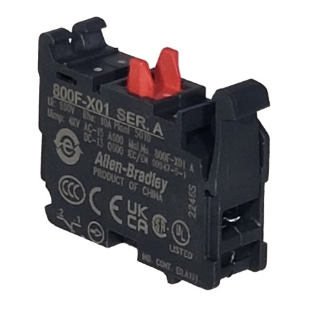 Bloque de Contacto NC Allen-Bradley 800F-X01 p/Serie 800F, Rojo