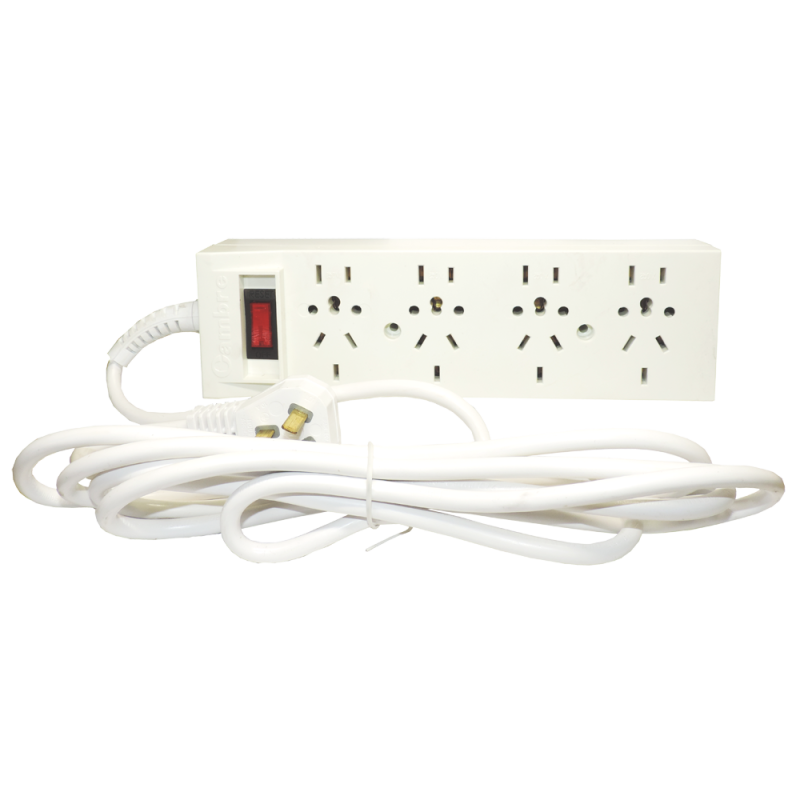 Prolongador Multinorma C/Term. 4 Tomas C/Cable 3 Mts  Blanco  1000 Cambre