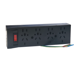 Prolongador Multinorma C/Term. 4 Tomas p/Caja. Cable 0,2 Mts  Negro 1200 Cambre