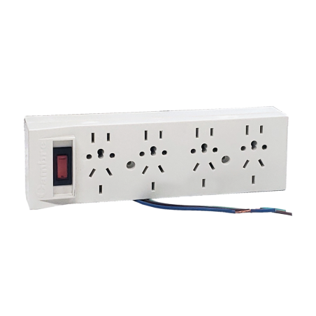 Prolongador Multinorma C/Term. 4 Tomas p/Caja. Cable 0,2 Mts  Blanco  1500 Cambre